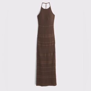 Abercrombie & Fitch Brown Crochet Maxi Dress | Size: Small Tall